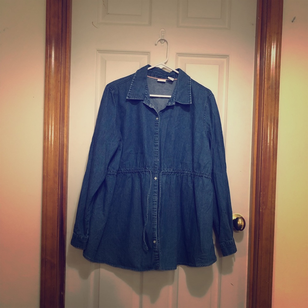 Long Sleeve Denim Top